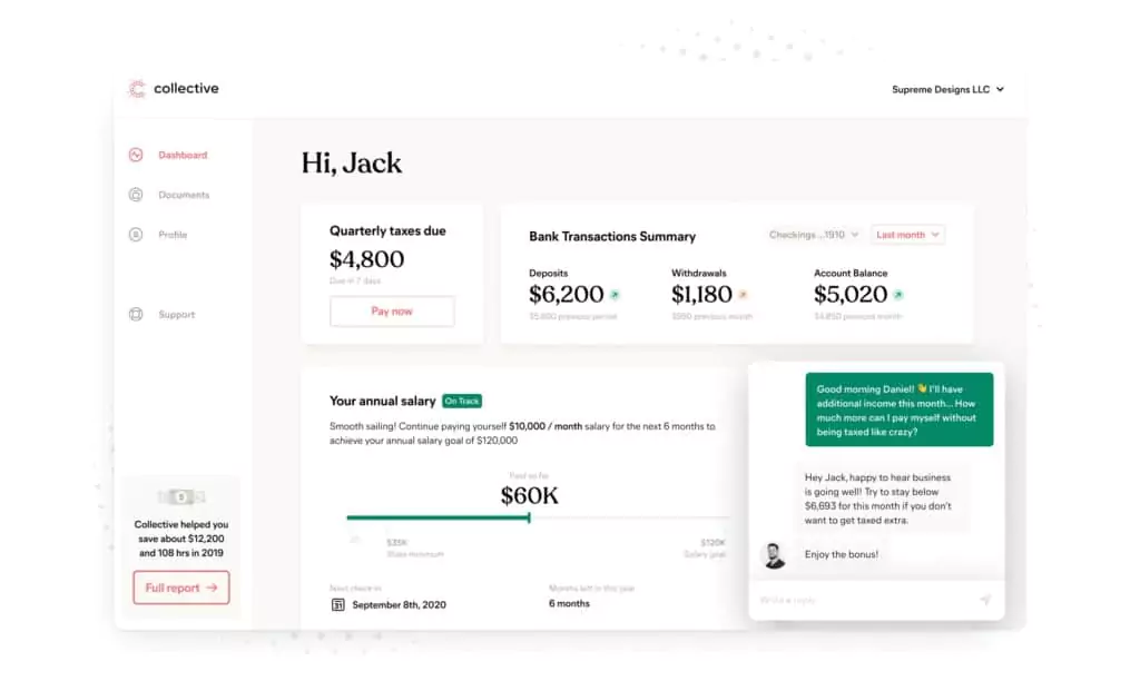 a demonstration of the user dashboard