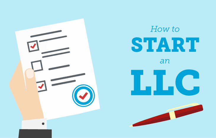 Graphic image of How to Start an LLC with checklist